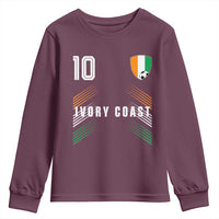Ivory Coast Soccer Sports Graphic Number 10 Jersey Style Youth Sweatshirt Proud Ivorian Cote d'Ivoire Football Fans Game Day Pride