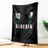 Algeria Soccer Sports Graphic Number 10 Jersey Style Throw Blanket Proud Algerian Football Fans Game Day Maghreb Pride