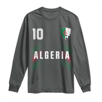 Algeria Soccer Sports Graphic Number 10 Jersey Style Long Sleeve Shirt Proud Algerian Football Fans Game Day Maghreb Pride
