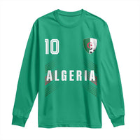 Algeria Soccer Sports Graphic Number 10 Jersey Style Long Sleeve Shirt Proud Algerian Football Fans Game Day Maghreb Pride
