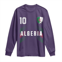 Algeria Soccer Sports Graphic Number 10 Jersey Style Long Sleeve Shirt Proud Algerian Football Fans Game Day Maghreb Pride