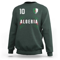 Algeria Soccer Sports Graphic Number 10 Jersey Style Sweatshirt Proud Algerian Football Fans Game Day Maghreb Pride