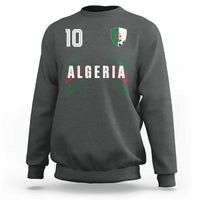 Algeria Soccer Sports Graphic Number 10 Jersey Style Sweatshirt Proud Algerian Football Fans Game Day Maghreb Pride