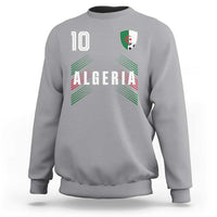 Algeria Soccer Sports Graphic Number 10 Jersey Style Sweatshirt Proud Algerian Football Fans Game Day Maghreb Pride