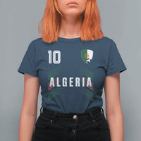 Algeria Soccer Sports Graphic Number 10 Jersey Style T Shirt For Women Proud Algerian Football Fans Game Day Maghreb Pride
