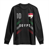 Egypt Soccer Sports Graphic Number 10 Jersey Style Long Sleeve Shirt Proud Egyptian Football Fans Game Day Pride