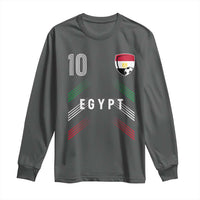 Egypt Soccer Sports Graphic Number 10 Jersey Style Long Sleeve Shirt Proud Egyptian Football Fans Game Day Pride