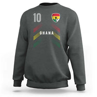 Ghana Soccer Sports Graphic Number 10 Jersey Style Sweatshirt Proud Ghanaian Football Fans Game Day Pride