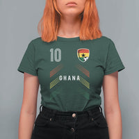 Ghana Soccer Sports Graphic Number 10 Jersey Style T Shirt For Women Proud Ghanaian Football Fans Game Day Pride