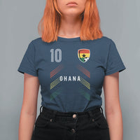 Ghana Soccer Sports Graphic Number 10 Jersey Style T Shirt For Women Proud Ghanaian Football Fans Game Day Pride
