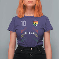 Ghana Soccer Sports Graphic Number 10 Jersey Style T Shirt For Women Proud Ghanaian Football Fans Game Day Pride