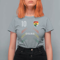 Ghana Soccer Sports Graphic Number 10 Jersey Style T Shirt For Women Proud Ghanaian Football Fans Game Day Pride