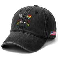 Ghana Soccer Sports Graphic Number 10 Jersey Style Washed Cotton Baseball Cap Proud Ghanaian Football Fans Game Day Pride