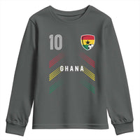 Ghana Soccer Sports Graphic Number 10 Jersey Style Youth Sweatshirt Proud Ghanaian Football Fans Game Day Pride