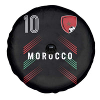 Morocco Soccer Sports Graphic Number 10 Jersey Style Spare Tire Cover Proud Moroccan Football Fans Game Day Maghreb Pride
