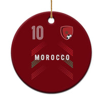Morocco Soccer Sports Graphic Number 10 Jersey Style Ceramic Ornament Proud Moroccan Football Fans Game Day Maghreb Pride