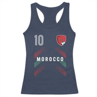 Morocco Soccer Sports Graphic Number 10 Jersey Style Racerback Tank Top Proud Moroccan Football Fans Game Day Maghreb Pride