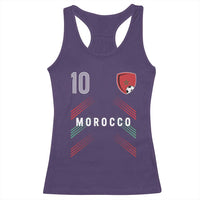 Morocco Soccer Sports Graphic Number 10 Jersey Style Racerback Tank Top Proud Moroccan Football Fans Game Day Maghreb Pride