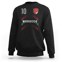 Morocco Soccer Sports Graphic Number 10 Jersey Style Sweatshirt Proud Moroccan Football Fans Game Day Maghreb Pride