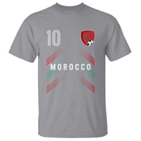 Morocco Soccer Sports Graphic Number 10 Jersey Style T Shirt Proud Moroccan Football Fans Game Day Maghreb Pride
