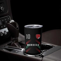 Morocco Soccer Sports Graphic Number 10 Jersey Style Tumbler Cup Proud Moroccan Football Fans Game Day Maghreb Pride