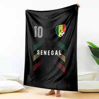 Senegal Soccer Sports Graphic Number 10 Jersey Style Throw Blanket Proud Senegalese Football Fans Game Day Pride