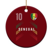 Senegal Soccer Sports Graphic Number 10 Jersey Style Ceramic Ornament Proud Senegalese Football Fans Game Day Pride