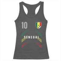 Senegal Soccer Sports Graphic Number 10 Jersey Style Racerback Tank Top Proud Senegalese Football Fans Game Day Pride