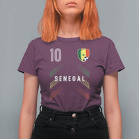 Senegal Soccer Sports Graphic Number 10 Jersey Style T Shirt For Women Proud Senegalese Football Fans Game Day Pride