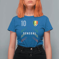 Senegal Soccer Sports Graphic Number 10 Jersey Style T Shirt For Women Proud Senegalese Football Fans Game Day Pride