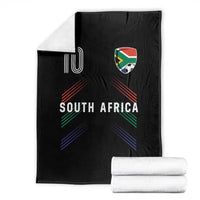 South Africa Soccer Sports Graphic Number 10 Jersey Style Throw Blanket Proud South African Football Fans Game Day Pride