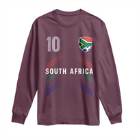South Africa Soccer Sports Graphic Number 10 Jersey Style Long Sleeve Shirt Proud South African Football Fans Game Day Pride