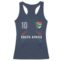 South Africa Soccer Sports Graphic Number 10 Jersey Style Racerback Tank Top Proud South African Football Fans Game Day Pride
