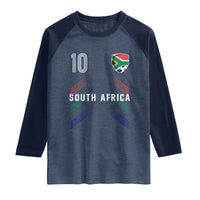 South Africa Soccer Sports Graphic Number 10 Jersey Style Raglan Shirt Proud South African Football Fans Game Day Pride