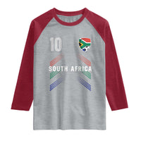 South Africa Soccer Sports Graphic Number 10 Jersey Style Raglan Shirt Proud South African Football Fans Game Day Pride