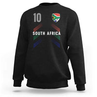 South Africa Soccer Sports Graphic Number 10 Jersey Style Sweatshirt Proud South African Football Fans Game Day Pride