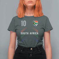 South Africa Soccer Sports Graphic Number 10 Jersey Style T Shirt For Women Proud South African Football Fans Game Day Pride
