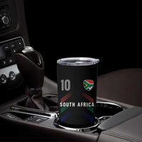 South Africa Soccer Sports Graphic Number 10 Jersey Style Tumbler Cup Proud South African Football Fans Game Day Pride