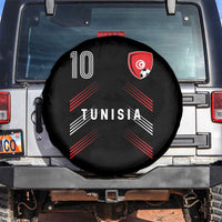 Tunisia Soccer Sports Graphic Number 10 Jersey Style Spare Tire Cover Proud Tunisian Football Fans Game Day Maghreb Pride
