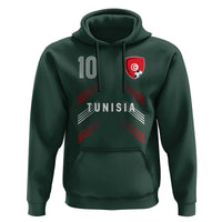 Tunisia Soccer Sports Graphic Number 10 Jersey Style Hoodie Proud Tunisian Football Fans Game Day Maghreb Pride