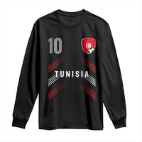 Tunisia Soccer Sports Graphic Number 10 Jersey Style Long Sleeve Shirt Proud Tunisian Football Fans Game Day Maghreb Pride