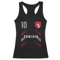 Tunisia Soccer Sports Graphic Number 10 Jersey Style Racerback Tank Top Proud Tunisian Football Fans Game Day Maghreb Pride