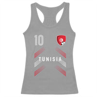 Tunisia Soccer Sports Graphic Number 10 Jersey Style Racerback Tank Top Proud Tunisian Football Fans Game Day Maghreb Pride