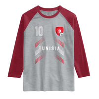 Tunisia Soccer Sports Graphic Number 10 Jersey Style Raglan Shirt Proud Tunisian Football Fans Game Day Maghreb Pride