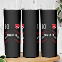 Tunisia Soccer Sports Graphic Number 10 Jersey Style Skinny Tumbler Proud Tunisian Football Fans Game Day Maghreb Pride