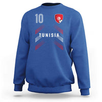 Tunisia Soccer Sports Graphic Number 10 Jersey Style Sweatshirt Proud Tunisian Football Fans Game Day Maghreb Pride