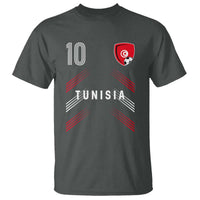 Tunisia Soccer Sports Graphic Number 10 Jersey Style T Shirt Proud Tunisian Football Fans Game Day Maghreb Pride