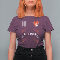 Tunisia Soccer Sports Graphic Number 10 Jersey Style T Shirt For Women Proud Tunisian Football Fans Game Day Maghreb Pride