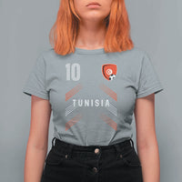 Tunisia Soccer Sports Graphic Number 10 Jersey Style T Shirt For Women Proud Tunisian Football Fans Game Day Maghreb Pride