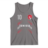 Tunisia Soccer Sports Graphic Number 10 Jersey Style Tank Top Proud Tunisian Football Fans Game Day Maghreb Pride